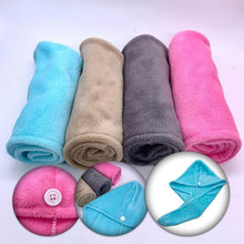Load image into Gallery viewer, Rapid Hair Drying Microfiber Towel For Curly & All Hair Super Absorbent towel wrap with button